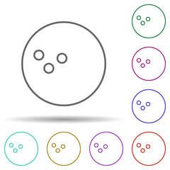sport, ball, bowling multi color style icon. Simple thin line, outline vector of sport icons for ui and ux, website or mobile application