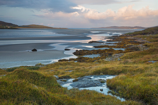 Tranquil scene beach and ocean, Luskentyre, Harris, Outer Hebrides