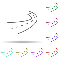 sport, road multi color style icon. Simple thin line, outline vector of sport icons for ui and ux, website or mobile application