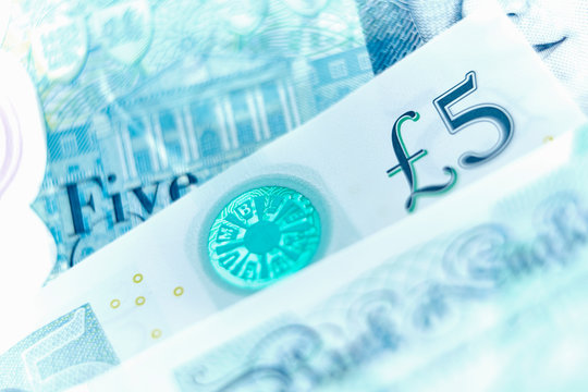 Close up five pound note