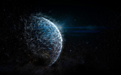 Futuristic outer space planet