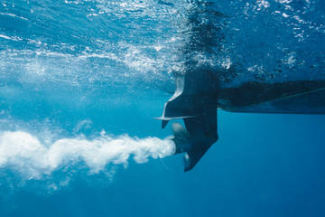 Boat propellor underwater