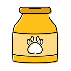 plastic pot with paw print mascot