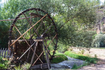 Working watermill wheel in Janeiro de Cima, Portugal