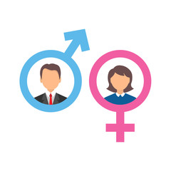 Male and female icon set.