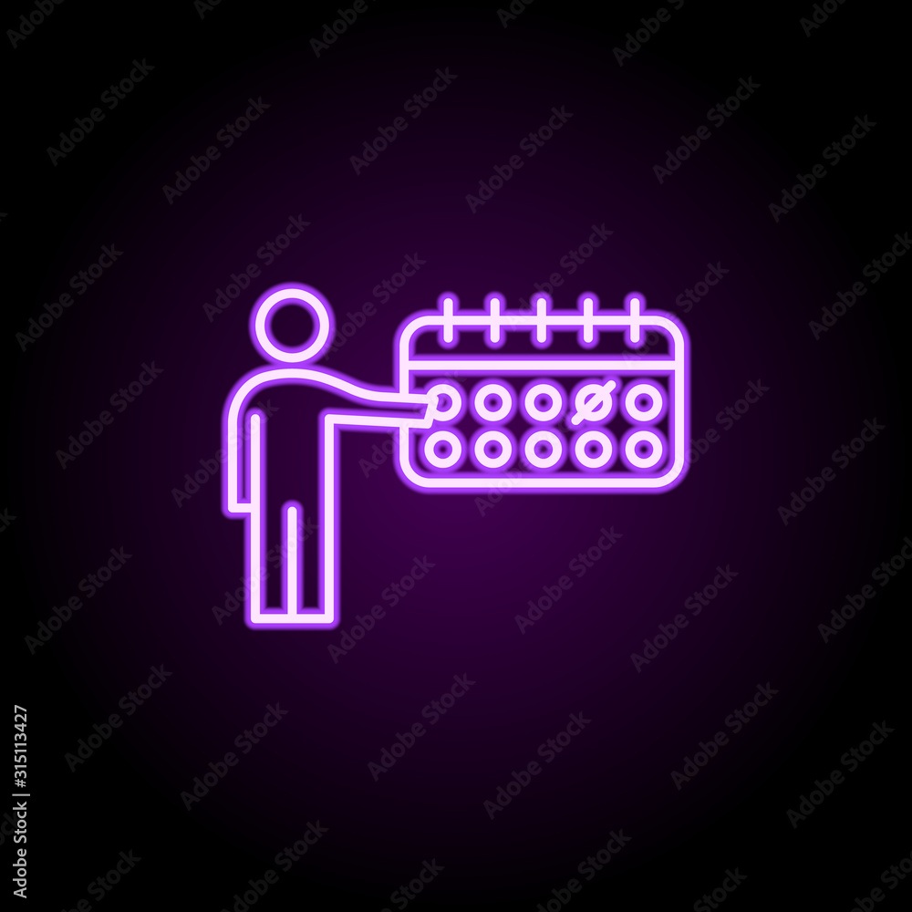 Poster chart, presentation neon icon. elements of professional seo set. simple icon for websites, web desig