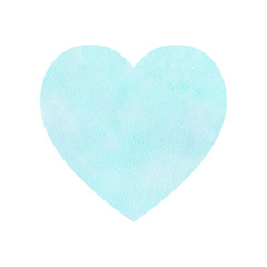 Watercolor heart in blue.