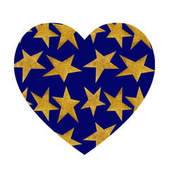 Heart shaped pattern with stars.