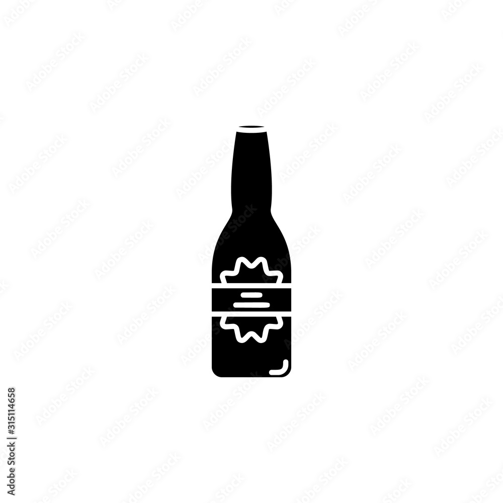 Poster bottle of beer icon. element of drinks icon for mobile concept and web apps. thin line bottle of bee