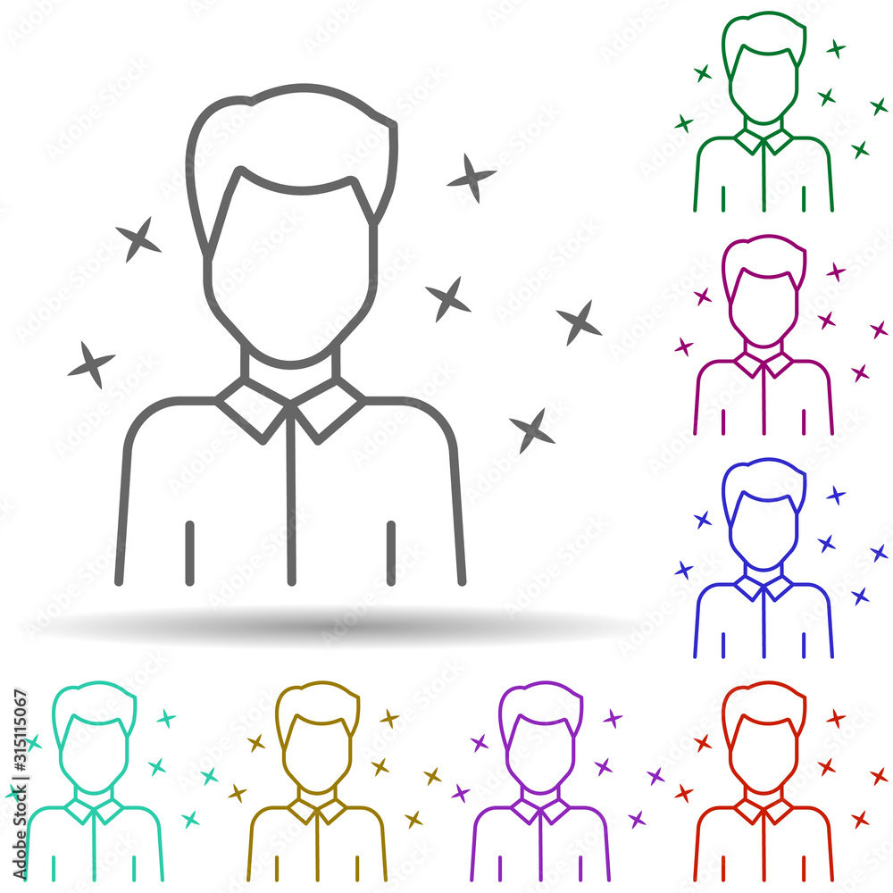 Poster office man avatar multi color style icon. simple thin line, outline vector of avatar icons for ui an