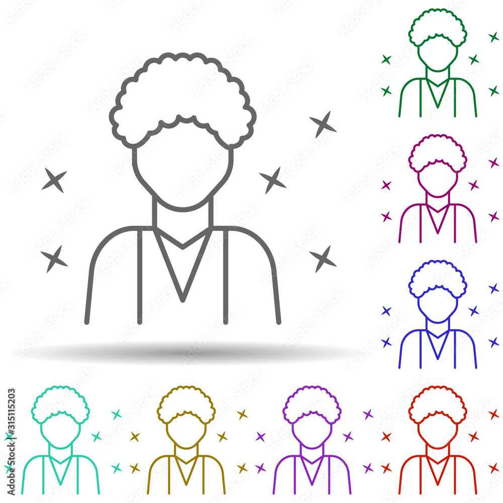 Poster modern young boy avatar multi color style icon. simple thin line, outline vector of avatar icons for