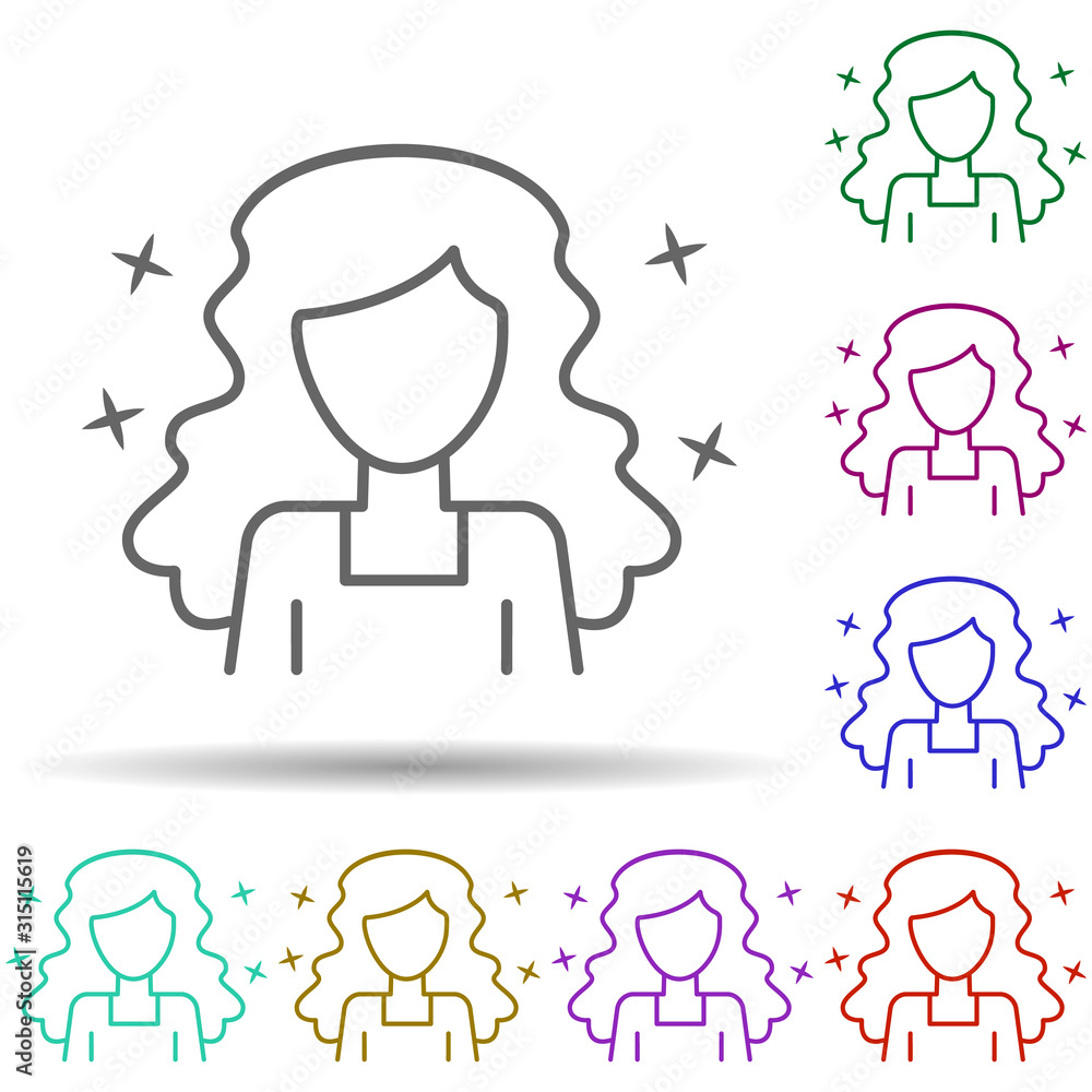 Poster girl modern avatar multi color style icon. simple thin line, outline vector of avatar icons for ui a