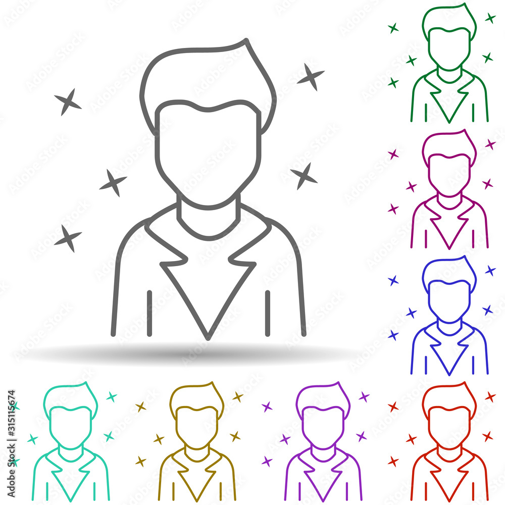 Poster boy modern young multi color style icon. simple thin line, outline vector of avatar icons for ui and