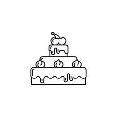 Chocolate cake vector line icon