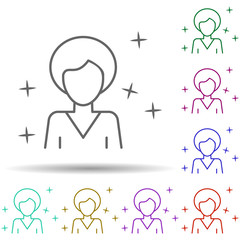 Woman avatar multi color style icon. Simple thin line, outline vector of avatar icons for ui and ux, website or mobile application