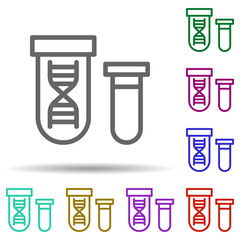 Genetically, dna in multi color style icon. Simple thin line, outline vector of bioengineering icons for ui and ux, website or mobile application