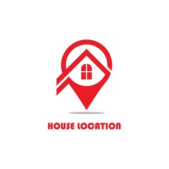 House Location Logo Template. Vector Illustration