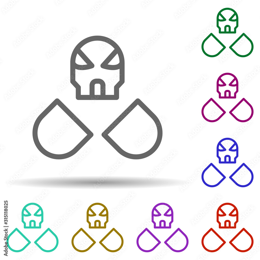Poster drugs, pill in multi color style icon. simple thin line, outline vector of bioengineering icons for 