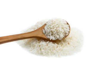 Fototapeta na wymiar white rice isolated on white