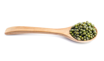 Mung beans on white background