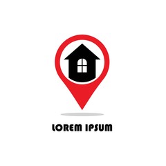 House Location Logo Template. Vector Illustration