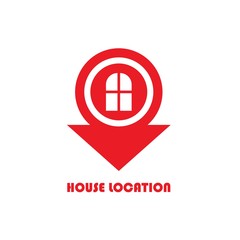 Obraz premium House Location Logo Template. Vector Illustration