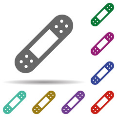 Band aid in multi color style icon. Simple glyph, flat vector of blood donation icons for ui and ux, website or mobile application