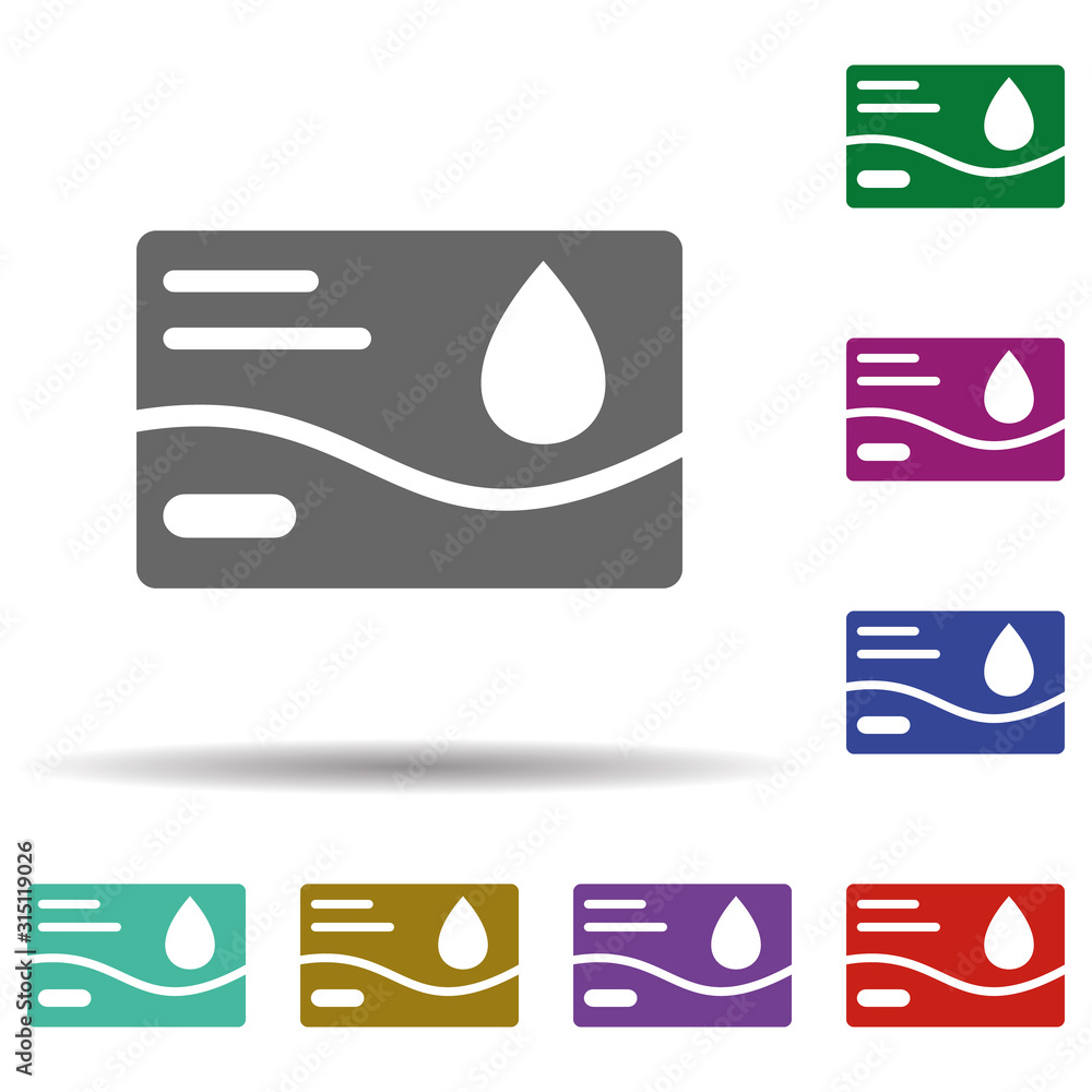 Poster id card in multi color style icon. simple glyph, flat vector of blood donation icons for ui and ux, 