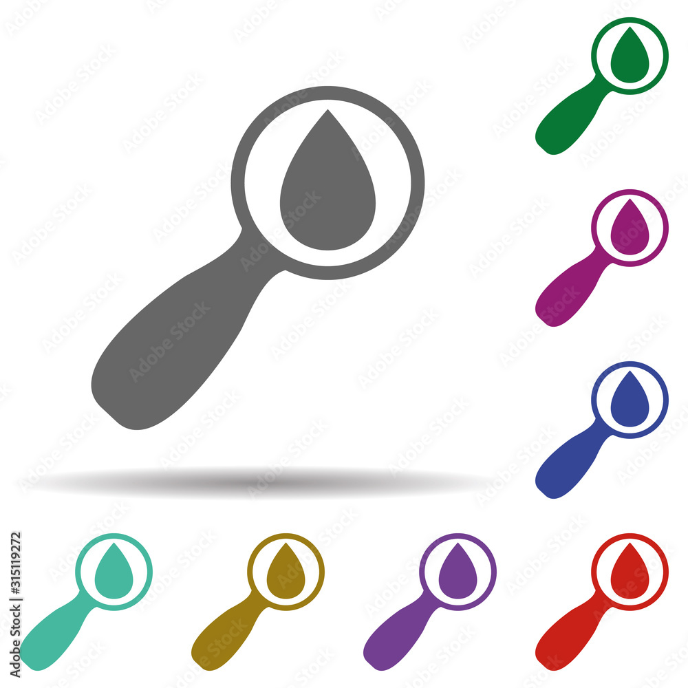 Poster search in multi color style icon. simple glyph, flat vector of blood donation icons for ui and ux, w