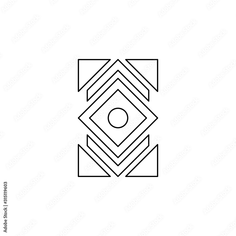 Poster abstract color icon. simple thin line, outline vector of boho icons for ui and ux, website or mobile