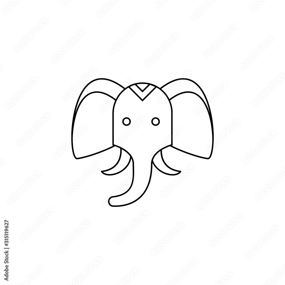 Poster wild life, elephant color icon. simple thin line, outline vector of boho icons for ui and ux, websit