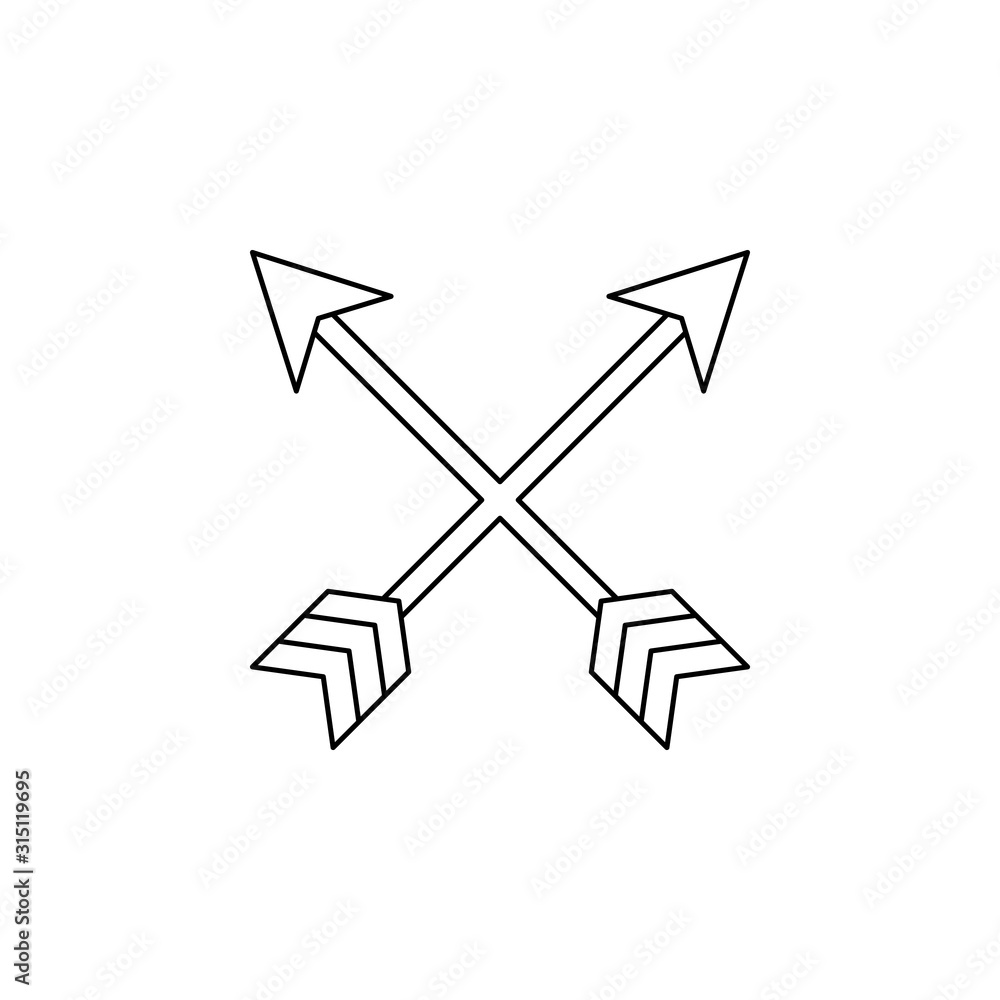 Poster arrows color icon. simple thin line, outline vector of boho icons for ui and ux, website or mobile a