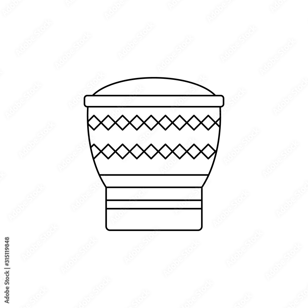 Poster bongo color icon. simple thin line, outline vector of boho icons for ui and ux, website or mobile ap