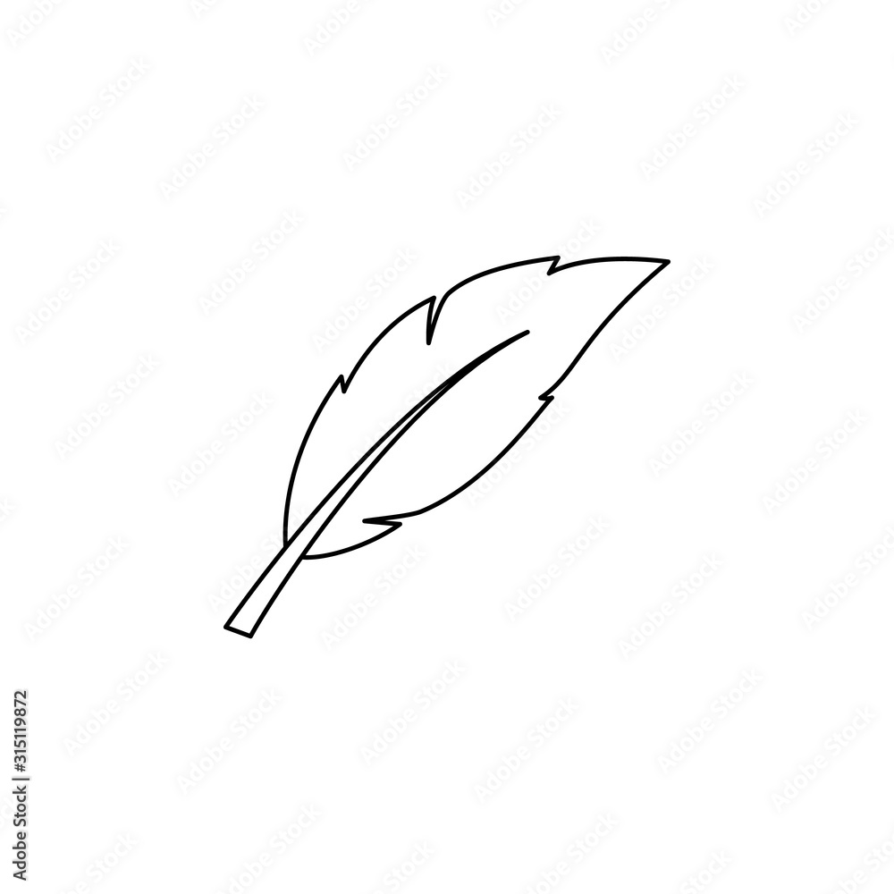 Poster feather color icon. simple thin line, outline vector of boho icons for ui and ux, website or mobile 