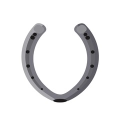 Horse Shoe Icon. Lucky Symbol. Colorful cartoon illustration isolated on white. Vector