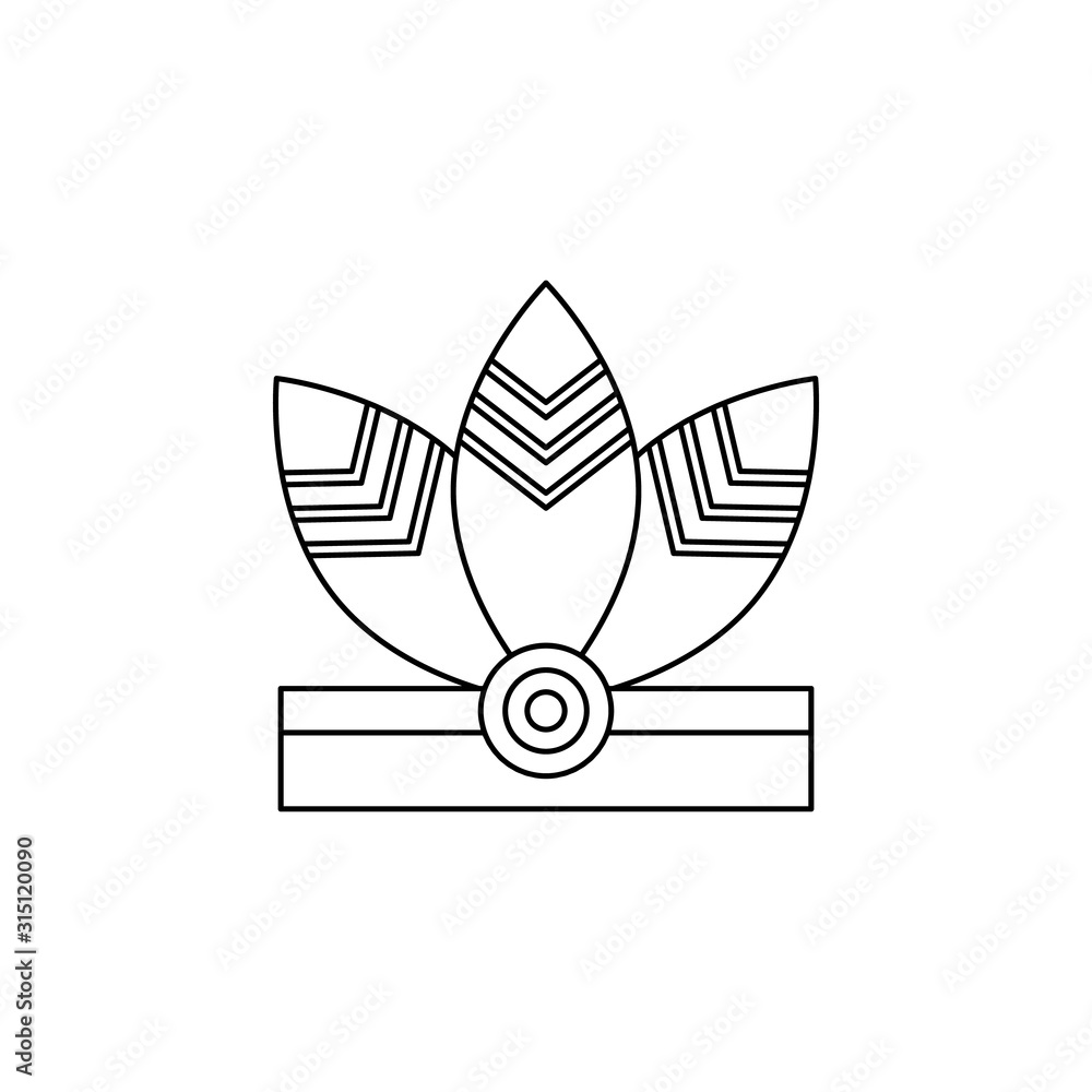 Poster native american accessuar color icon. simple thin line, outline vector of boho icons for ui and ux, 