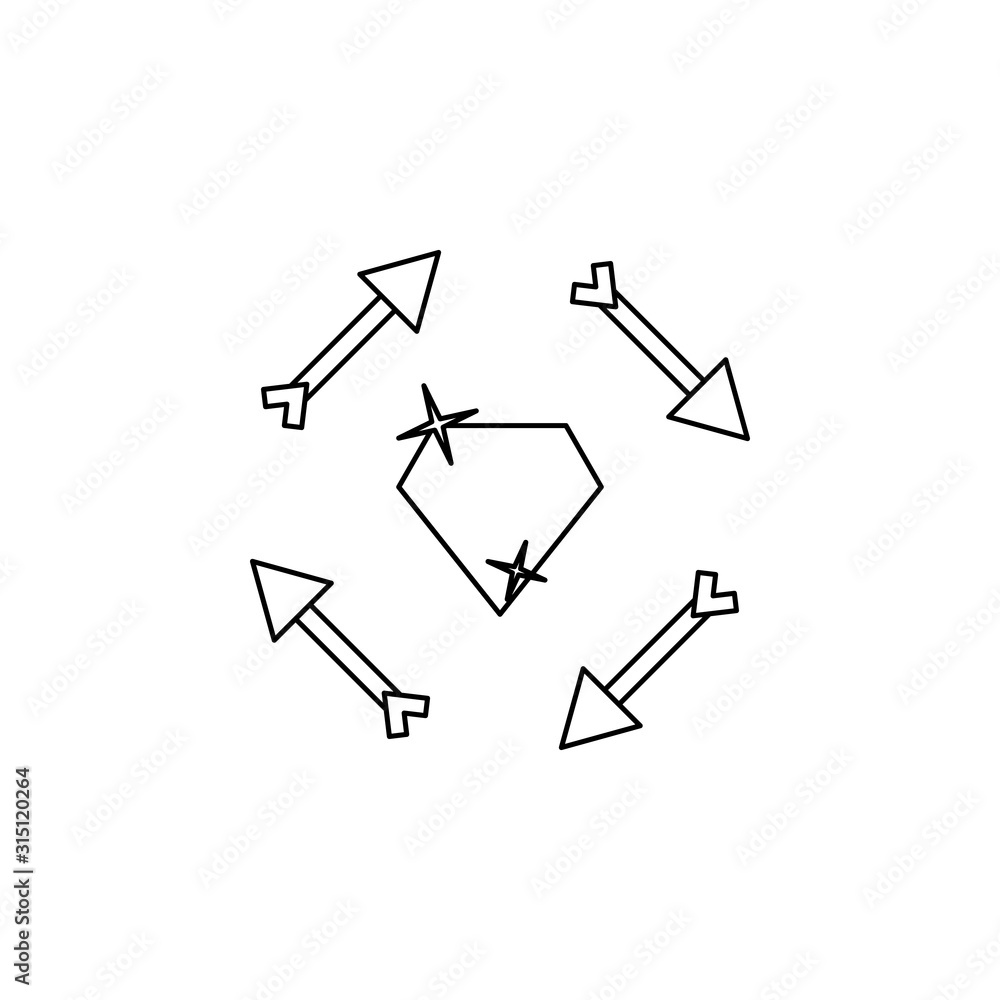 Poster arrows color icon. simple thin line, outline vector of boho icons for ui and ux, website or mobile a