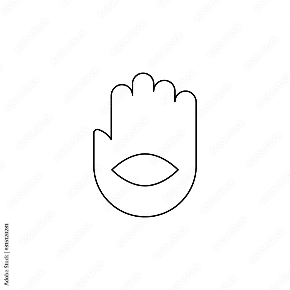Poster hamsa color icon. simple thin line, outline vector of boho icons for ui and ux, website or mobile ap