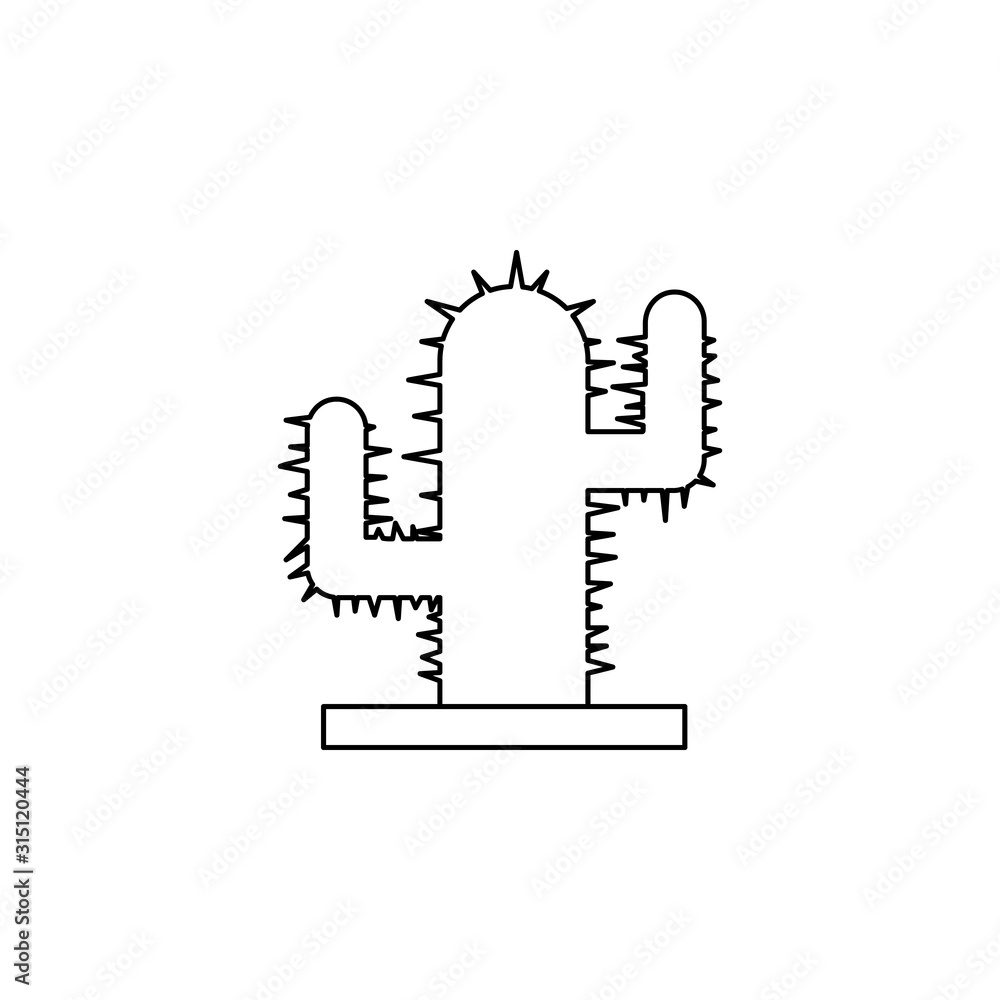 Poster cactus color icon. simple thin line, outline vector of boho icons for ui and ux, website or mobile a
