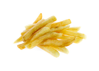 french fries on a white background