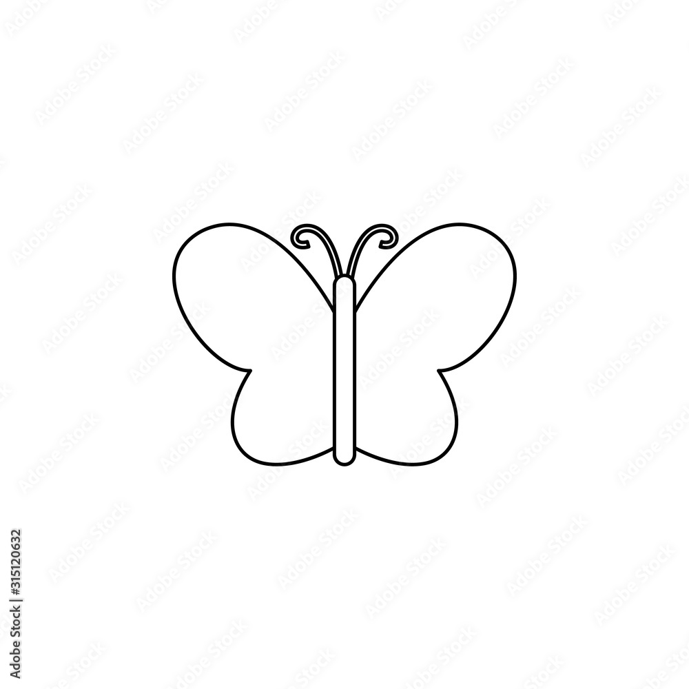 Poster butterfly color icon. simple thin line, outline vector of boho icons for ui and ux, website or mobil