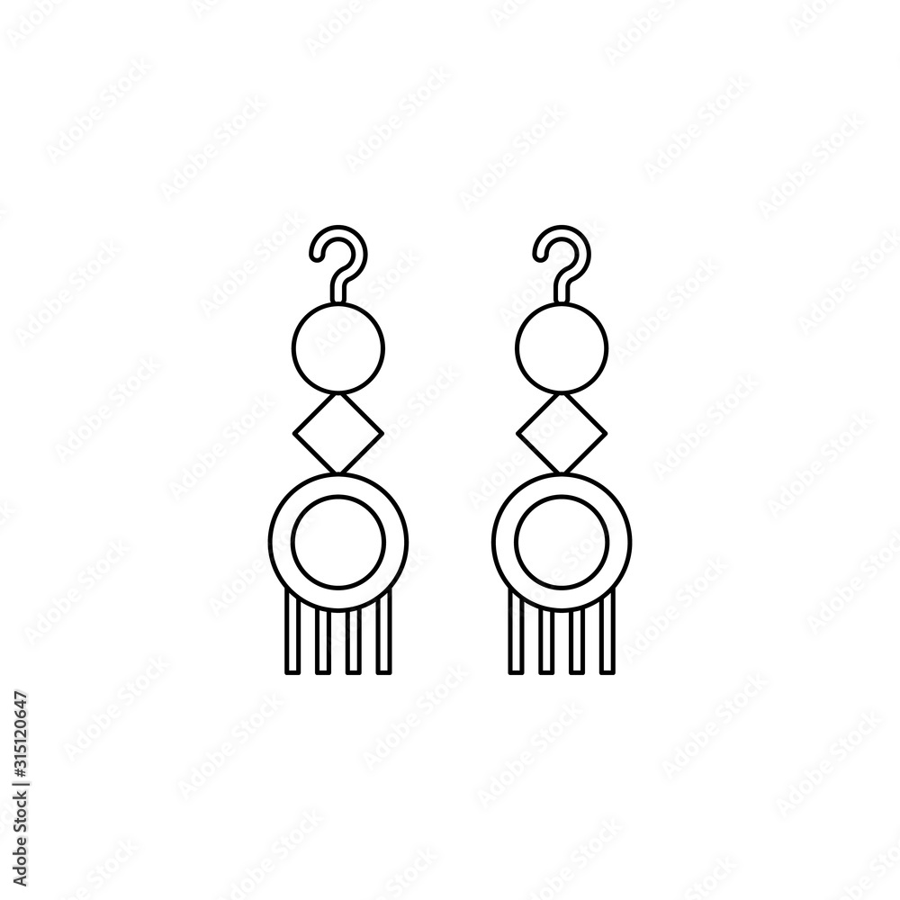 Poster earrings color icon. simple thin line, outline vector of boho icons for ui and ux, website or mobile