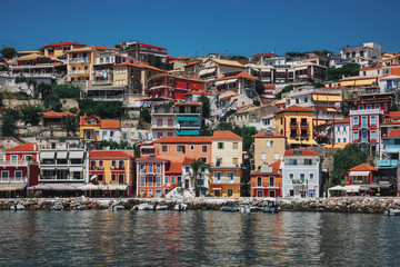 Fototapeta na wymiar Beautiful colorful coastal town Parga in Greece ,Epirus