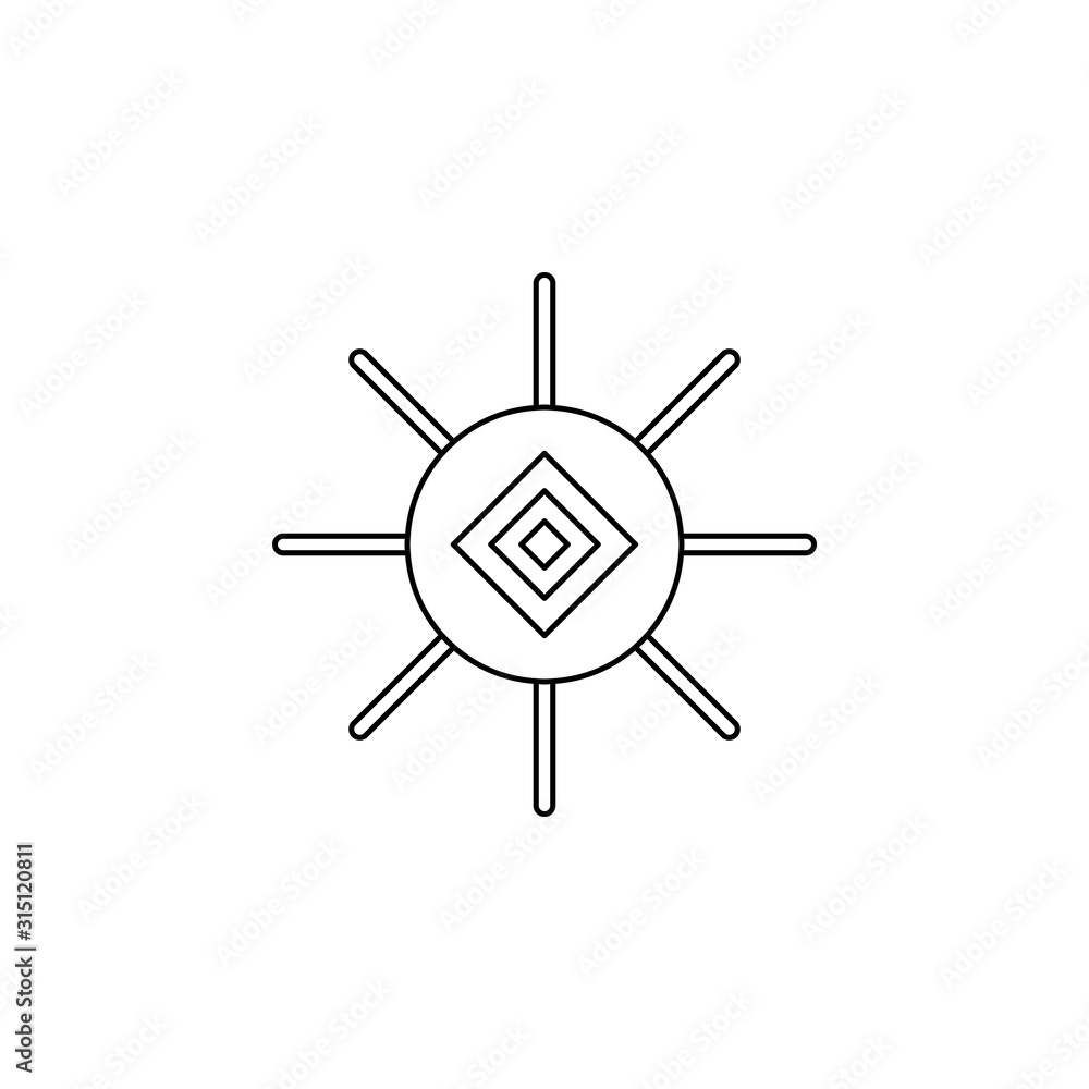 Poster sun color icon. simple thin line, outline vector of boho icons for ui and ux, website or mobile appl