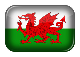 Wales web icon rectangle button with clipping path