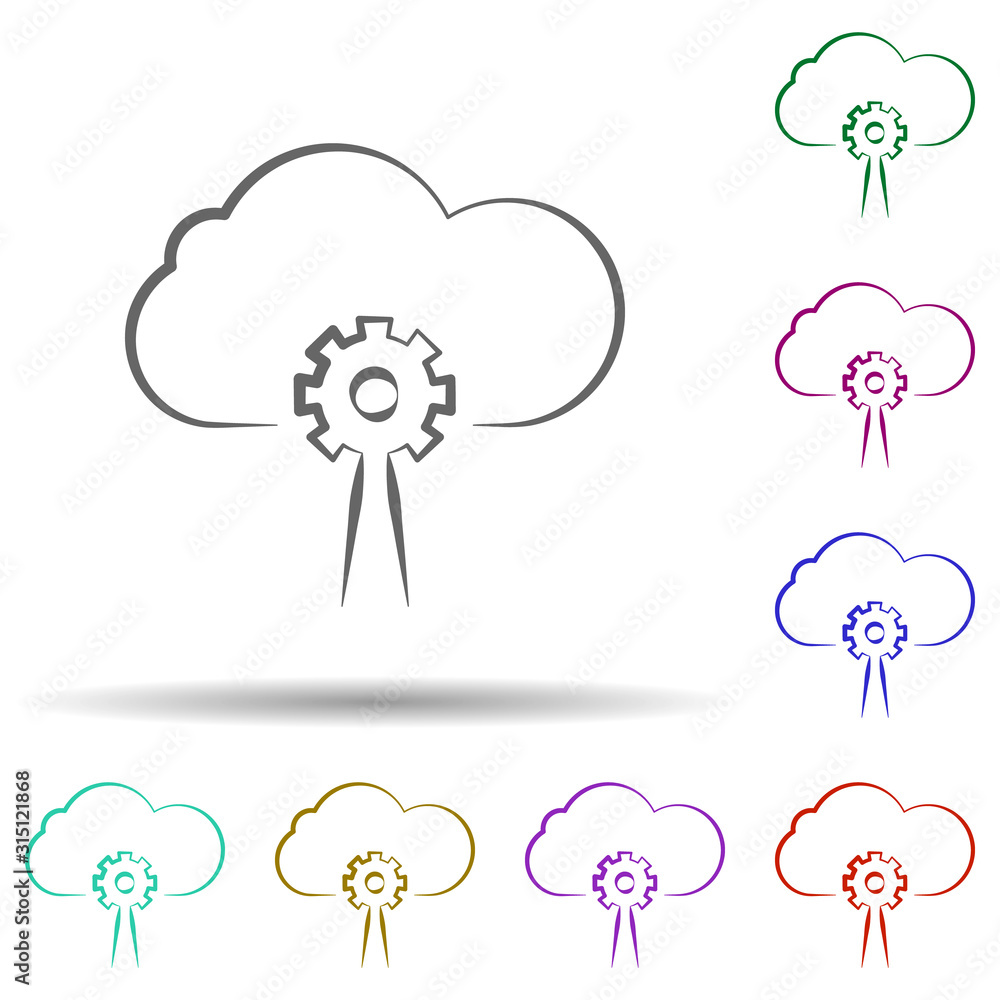 Poster cloud management icon. element of multi color cloud technology icon for mobile concept and web apps.
