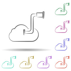 Obraz premium Cloud search icon. Element of multi color cloud technology icon for mobile concept and web apps. Detailed Cloud search icon can be used for web and mobile on white background