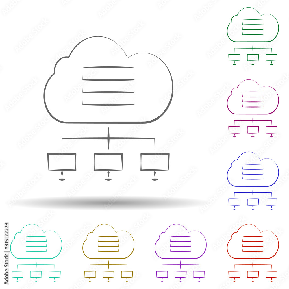 Poster cloud storage icon. element of multi color cloud technology icon for mobile concept and web apps. de