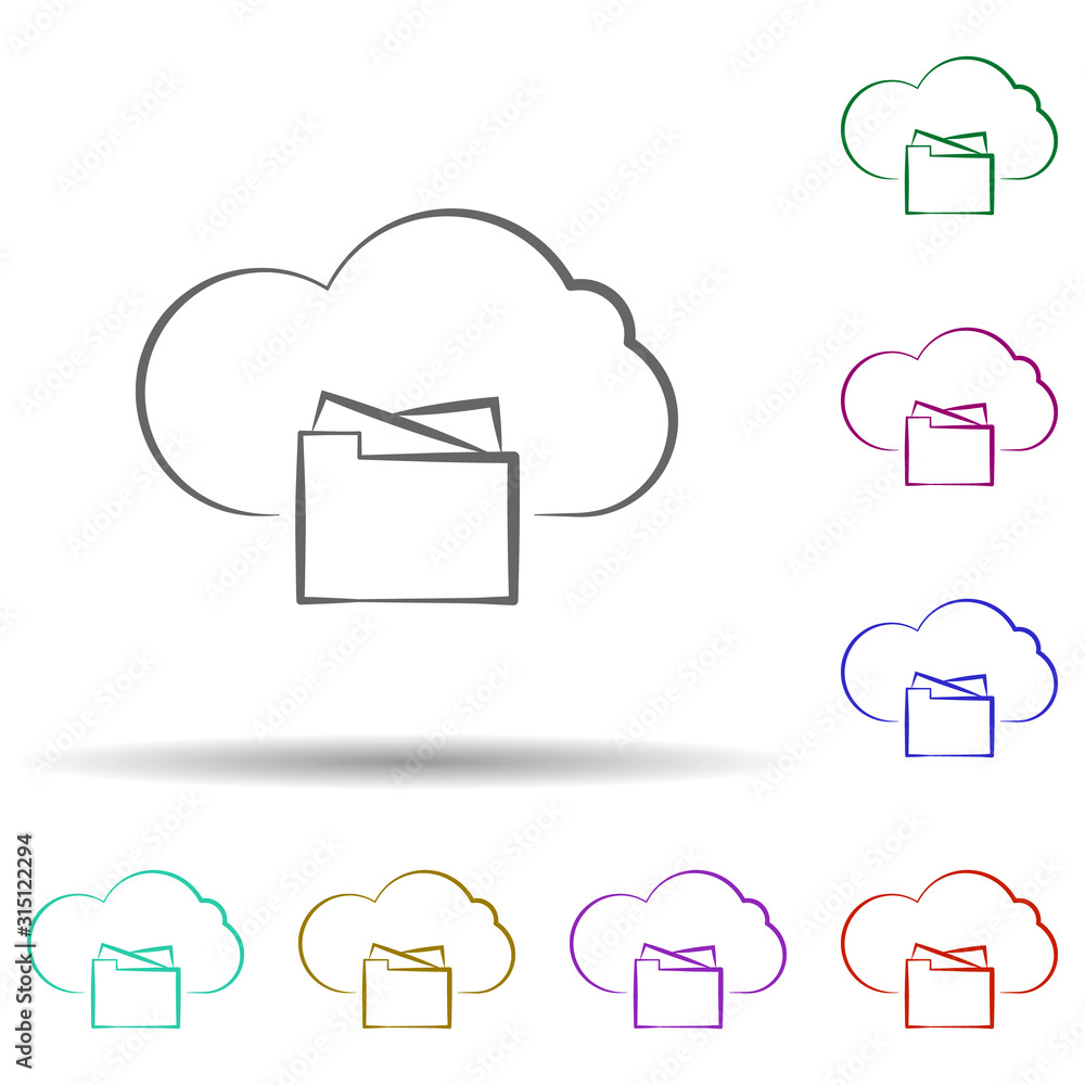 Poster cloud upload icon. element of multi color cloud technology icon for mobile concept and web apps. det