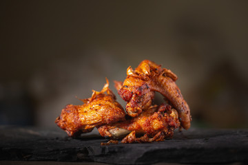 Fried chicken wings with garlic Thai style